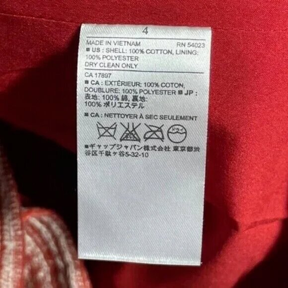 NEW Banana Republic Skirt Womens 4 Red White Striped Woven preppy classic - Picture 8 of 11